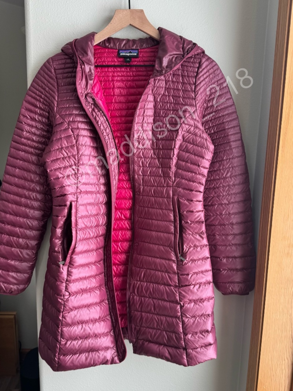 Patagonia Lightweight Fiona Parka Small Oxblood Red 600-fill down Windproof S - Picture 12 of 14